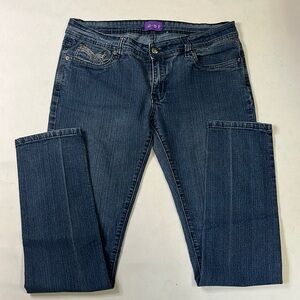 U-51 Authentic Denim Skinny Jeans Dark Wash Embellished Pocket Stretch Sz 13/14